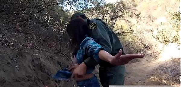  Fake cop cum inside pussy Mexican border patrol agent has his own